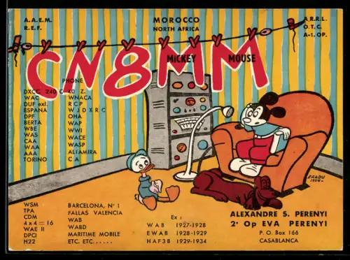 AK Casablanca, Radio CN8MM, Mickey Mouse und Pluto