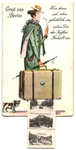 Leporello-AK Berlin, Pariser Platz, Brandenburger Tor und Schlossbrücke