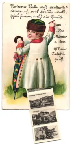 Leporello-AK Bad Münster a. Stein, Rheingrafenstein, Ebernburg und Rotenfels