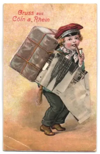 Leporello-AK Köln a. Rhein, Hauptbahnhof, Dom und Hohenzollernbrücke