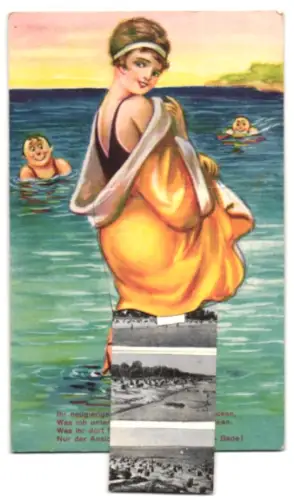 Leporello-AK Scharbeutz, Kurhotel, Strand, Musikpavillon