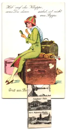 Leporello-AK Berlin, Rathaus, Altes Museum, Reichstagsgebäude, Potsdamer Platz