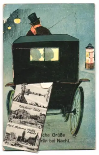 Leporello-AK Berlin, Rathaus, Schloss und Kurfürstenbrücke