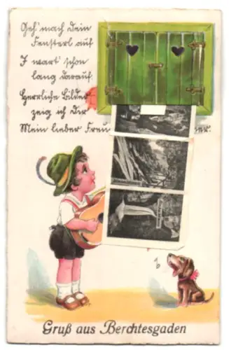 Leporello-AK Berchtesgaden, Königsee, Obersee und Marktplatz