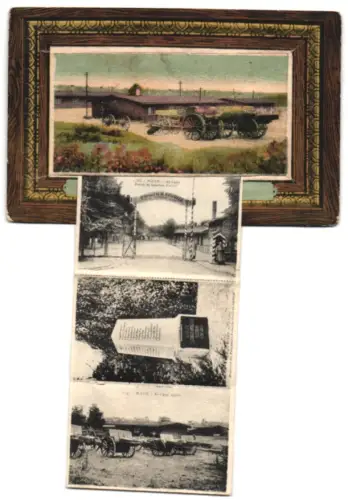 Leporello-AK Köln-Wahn, Le Camp de Prisonniers, Le Camp Anglais, La Tour