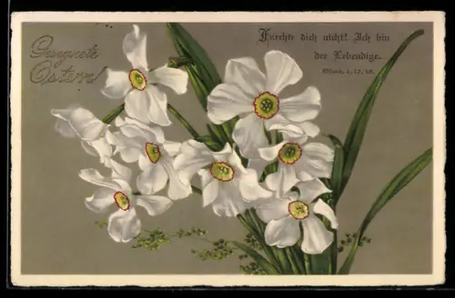 AK Fürchte dich nicht!, Weisse Narzissen, Ostergruss