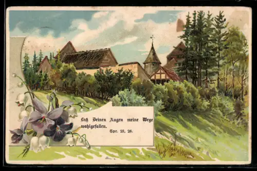 AK Lass Deinen Augen meine Wege wohlgefallen, Sommer-Idylle, Blumen