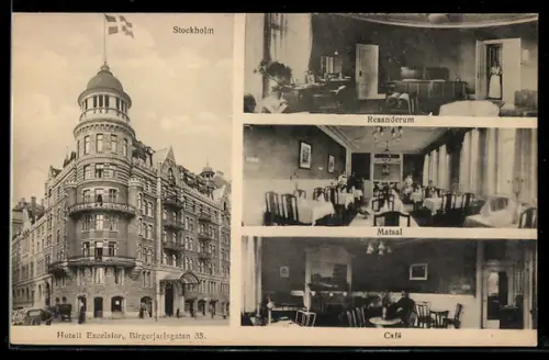 AK Stockholm, Hotell Excelsior, Birgerjarlsgatan 35, Resanderum, Matsal, Café