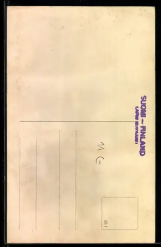 AK Rovaniemi, Strassenpartie, Denkmal, Wegweiser