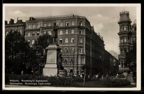 AK Helsinki, Strassenansicht: Runeberg`in Esplanaadi