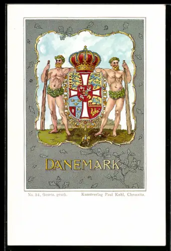 AK Dänemark, Ansicht Wappen