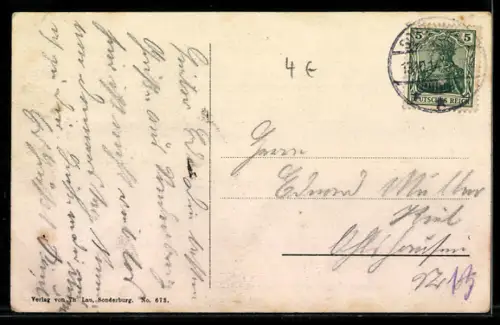 AK Sonderburg, Rathaus mit Strassenpartie