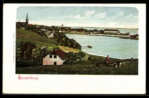 AK Sonderburg, Panorama mit Kirche