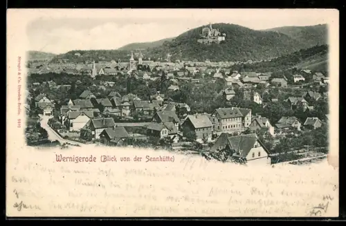 AK Wernigerode, Ortsansicht von der Sennhütte