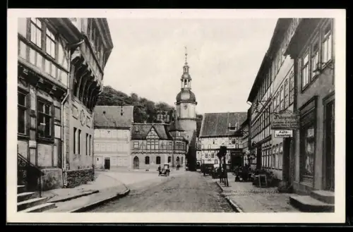 AK Stolberg i. Harz, Marktplatz, Turm, Fuhrgeschäft Ehrhardt