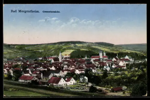 AK Bad Mergentheim, Gesamtansicht aus der Vogelschau