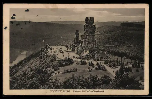 AK Hohensyburg, Kaiser Wilhelm-Denkmal aus der Vogelschau