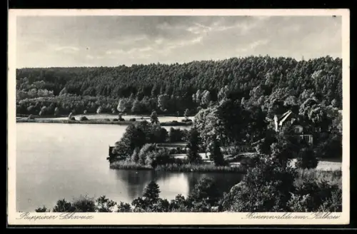 AK Binenwalde am Kalksee, Ortsansicht aus der Vogelschau