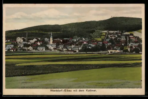 AK Walddorf-Eibau, Ortsansicht mit dem Kottmar