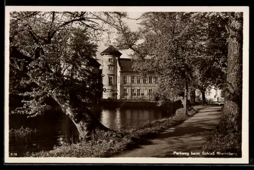 AK Rheinsberg, Parkweg beim Schloss Rheinsberg