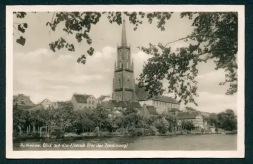 AK Rathenow, Blick auf die Altstadt vor der Zerstörung