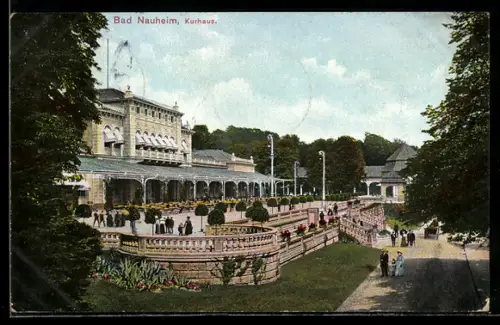 AK Bad Nauheim, Kurhaus mit Terrasse