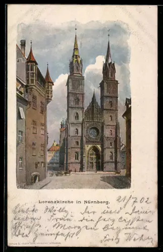 Künstler-AK Nürnberg, Lorenzkirche