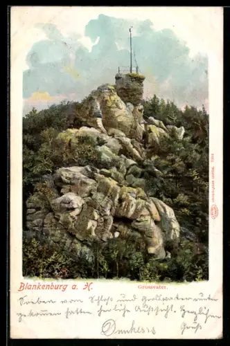 AK Blankenburg a. H., Grossvater-Felsen