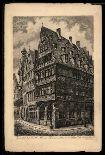 Künstler-AK Alt-Frankfurt, Haus Frauenstein