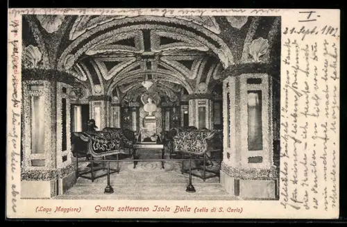 AK Isola Bella /Lago Maggiore, Grotta sotterranea, sella di S. Carlo