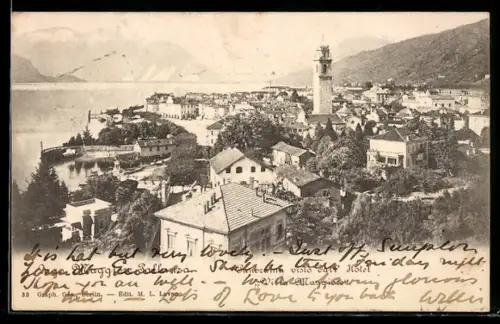 AK Pallanza /Lago Maggiore, Panorama vista dall` Hotel Villa Maggiore