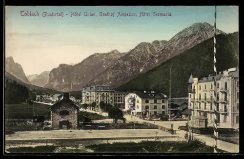 AK Toblach /Pustertal, Hôtel Union, Gasthof Ampezzo, Hôtel Germania