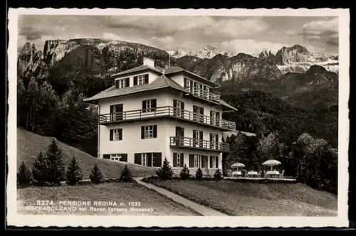 AK Soprabolzano /Renon, Pensione Regina con vista sulle montagne dolomitiche