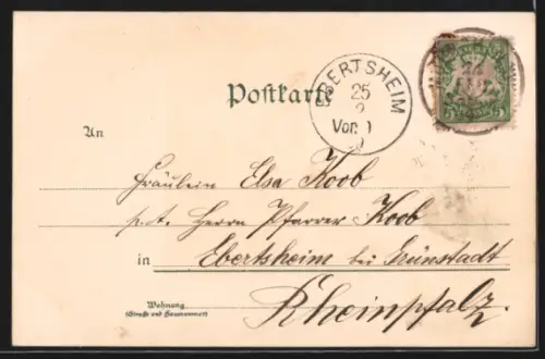 Lithographie München, Marienplatz mit Strassenbahn