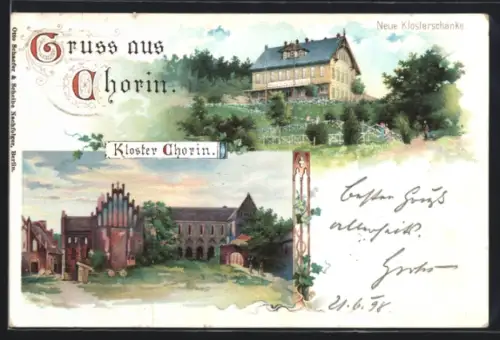 Lithographie Chorin, Kloster, Klosterschänke