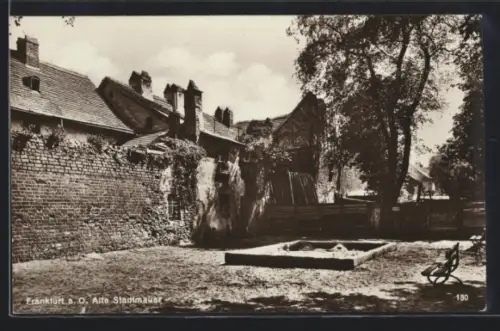 AK Frankfurt a. O., Partie an der alten Stadtmauer