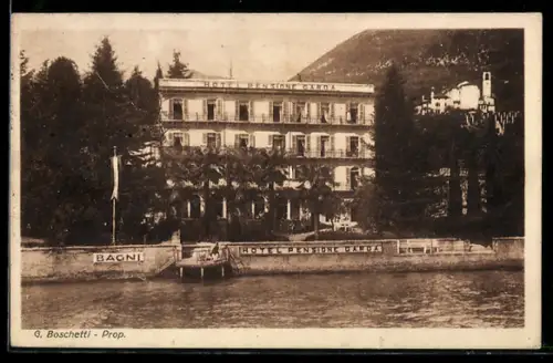 AK Gardone Riviera, Hotel Pensione Garda sul Lago di Garda con giardino e vista lago