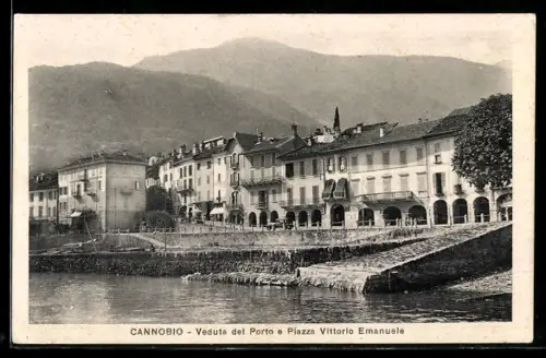AK Cannobio, Veduta del Porto e Piazza Vittorio Emanuele