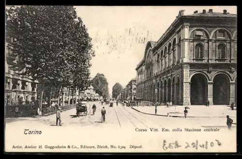 AK Torino, Corso Vitt. Em. con la Stazione centrale