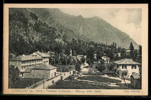 AK Usseglio /Frazione Cortevizio, Albergo della Stella con vista sulle montagne