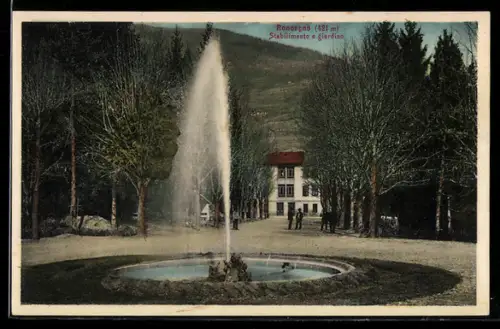 AK Roncegno, Stabilimento e giardino con fontana