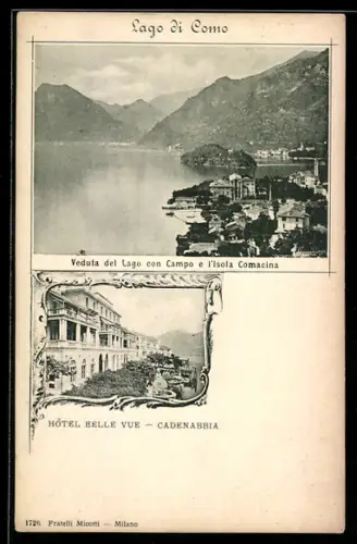 AK Cadenabbia /Lago di Como, Isola Comacina, Hôtel Belle Vue