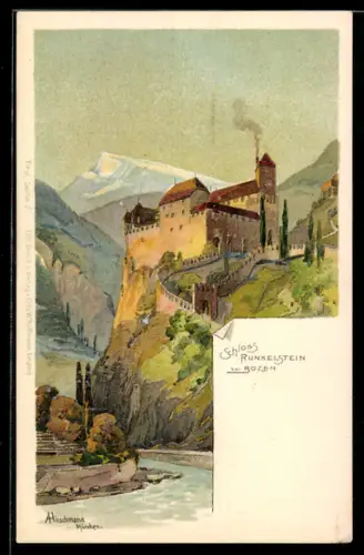Lithographie Bozen, Schloss Runkelstein