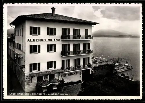 AK Belgirate /Lago Maggiore, Albergo Milano sul Lago Maggiore con vista panoramica