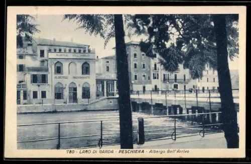 AK Peschiera /Lago di Garda, Albergo Bell`Arrivo con vista sul fiume