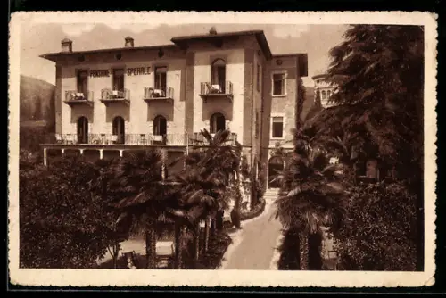 AK Gardone Riviera, Pensione Sperrle con giardino e palme