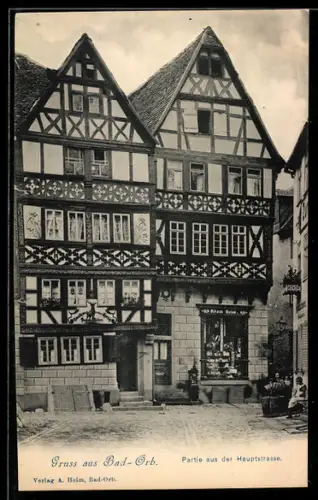 AK Bad Orb, Partie aus der Hauptstrasse