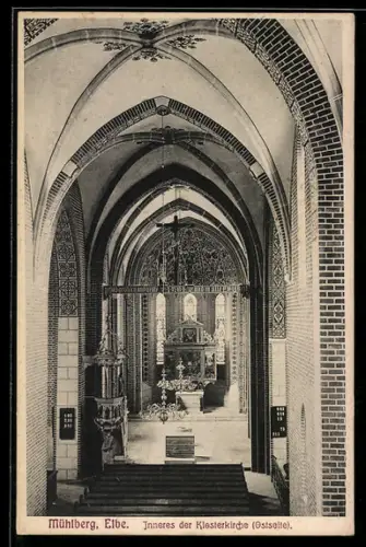 AK Mühlberg /Elbe, Inneres der Klosterkirche, Ostseite