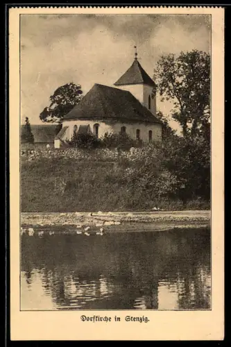 AK Stenzig, Blick zur Dorfkirche