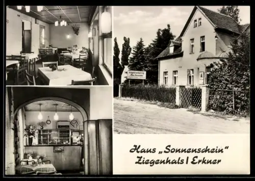 AK Ziegenhals /Erkner, Gasthof Haus Sonnenschein, Innenansichten